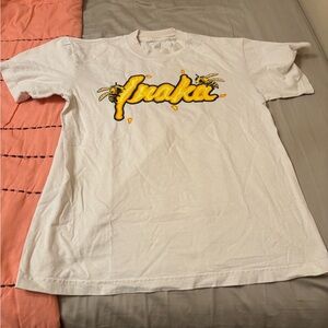 Inaka White/Beige Tee with Yellow Graphic